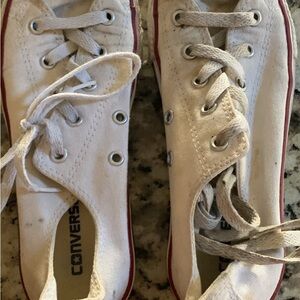 Converse Women/Kids White and Red Sneakers